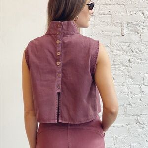 Rachel Comey Cropped Una Top in Clay